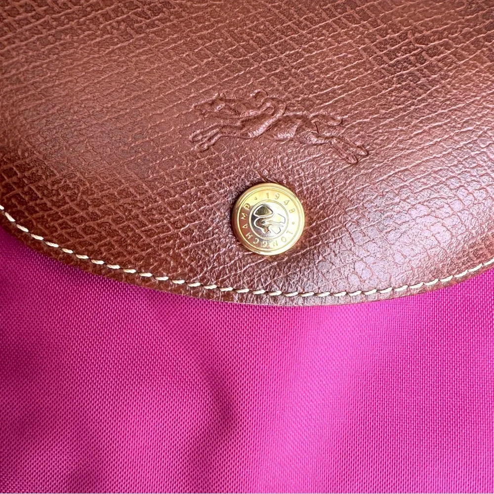 Longchamp Le Pliage Pink Nylon Leather Details Shoulder Bag Tote Bag - Picture 14 of 17